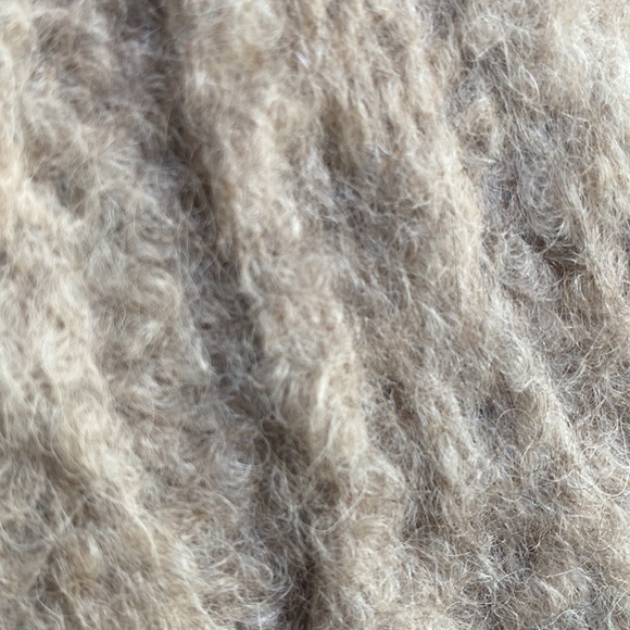 Classic Alpaca Clothing Tan-Beige Open Front Draped Cardigan Wool Lagenlook M - Picture 15 of 17